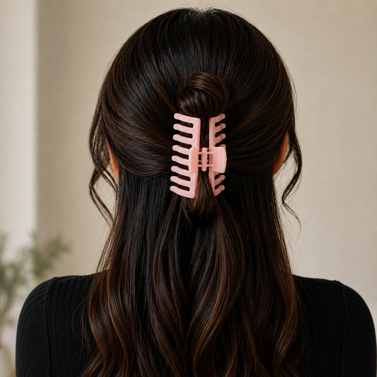 Large Hair Claw Clip Set – Light Pink
