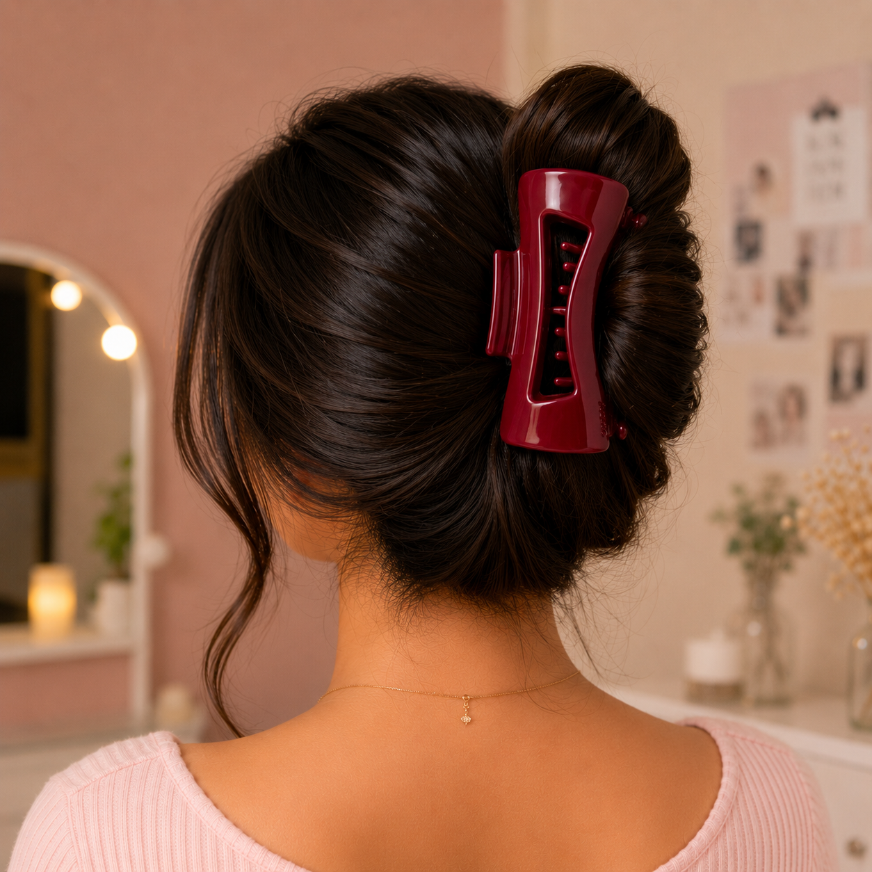 Hair Claw Clip for Women <br> Cherry Red