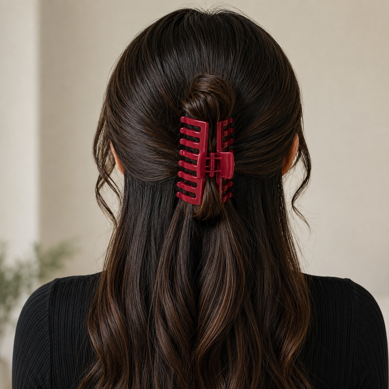 Large Hair Claw Clip Set – Cherry Red