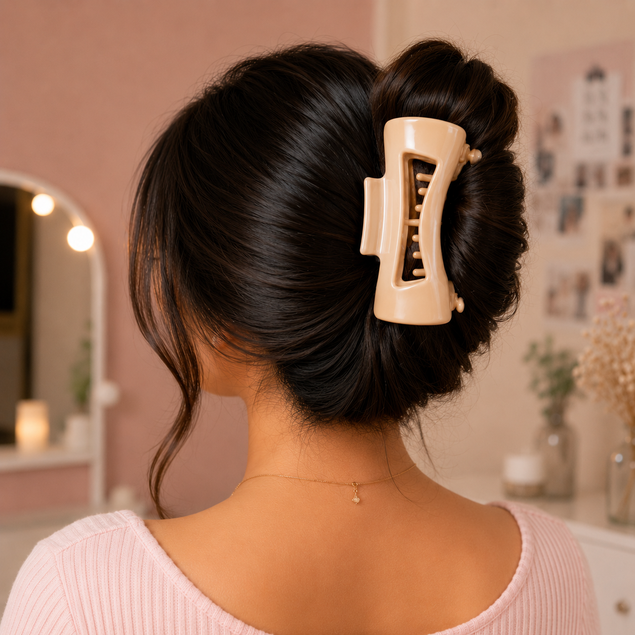 Hair Claw Clip for Women <br> Beige