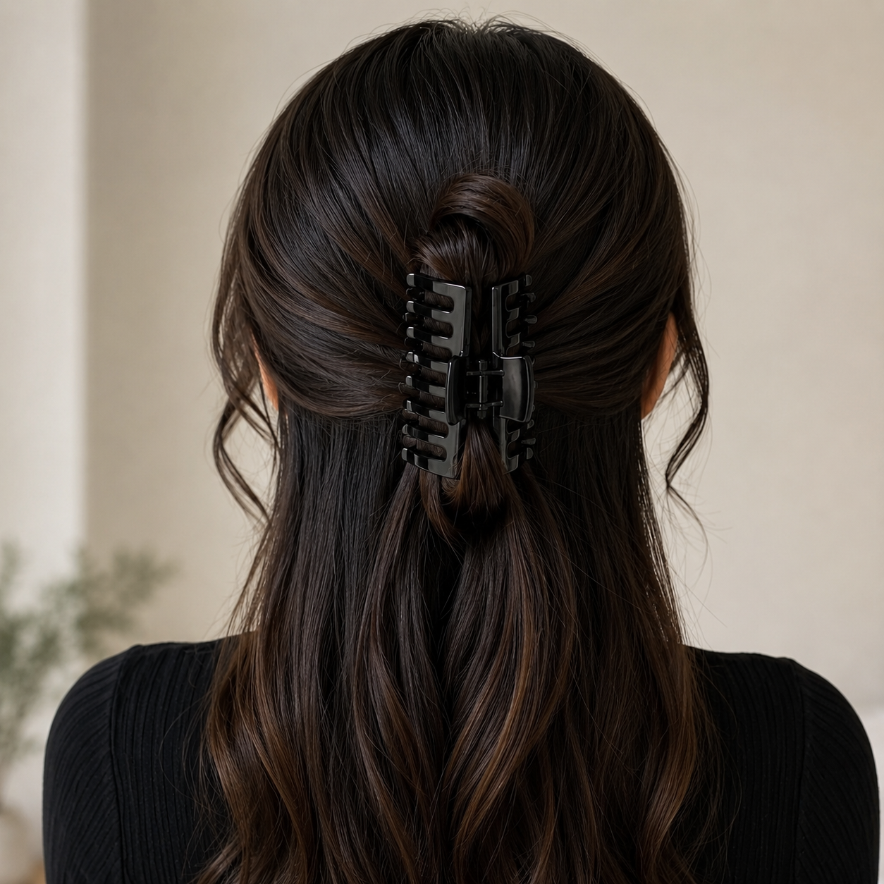 Large Hair Claw Clip Set – Black
